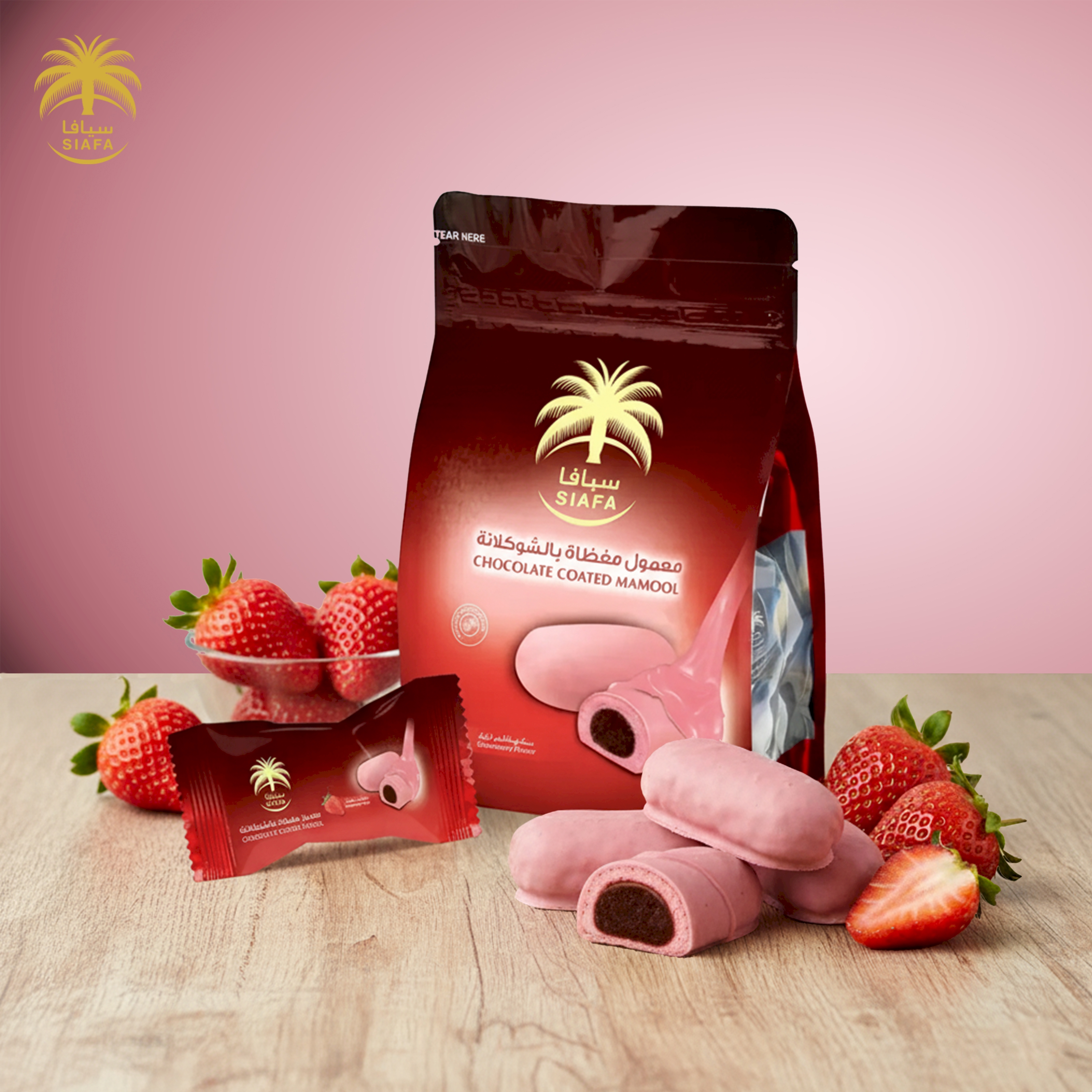 Mamool Math Chocolate Coated Mamool Strawberry 210g